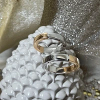 Polello fede in oro bianco e rosa cod: G2192UBR