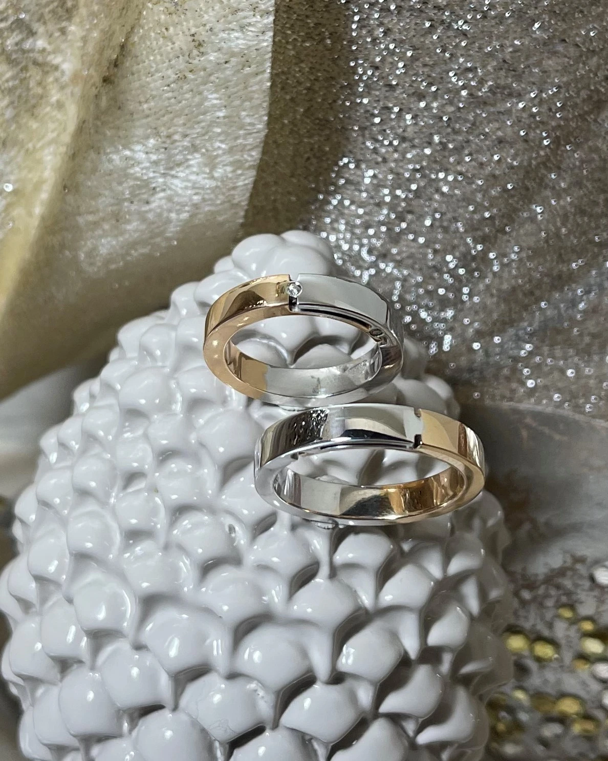 Polello fede in oro bianco e rosa cod: G2192UBR