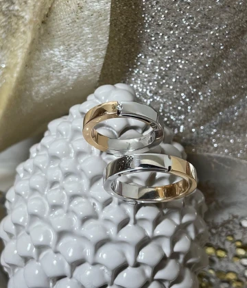 Polello fede in oro bianco e rosa cod: G2192UBR