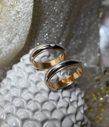 Polello fede in oro bianco e rosa cod: G2005UBR