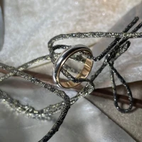 Polello fede in oro bianco e rosa cod: G2005UBR