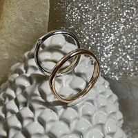 Polello fede in oro bianco e rosa cod: E2607UBR