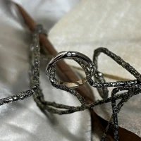 Polello fede in oro bianco e rosa con brillanti  cod: L2607DBR