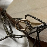 Polello fede in oro bianco e rosa con brillanti  cod: L2607DBR