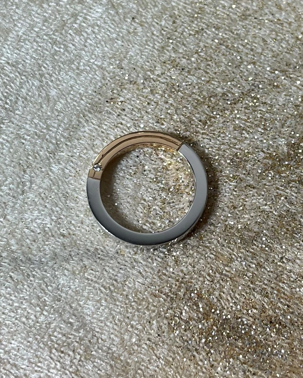 Polello fede in oro bianco e rosa con brillanti  cod: G2191DBR