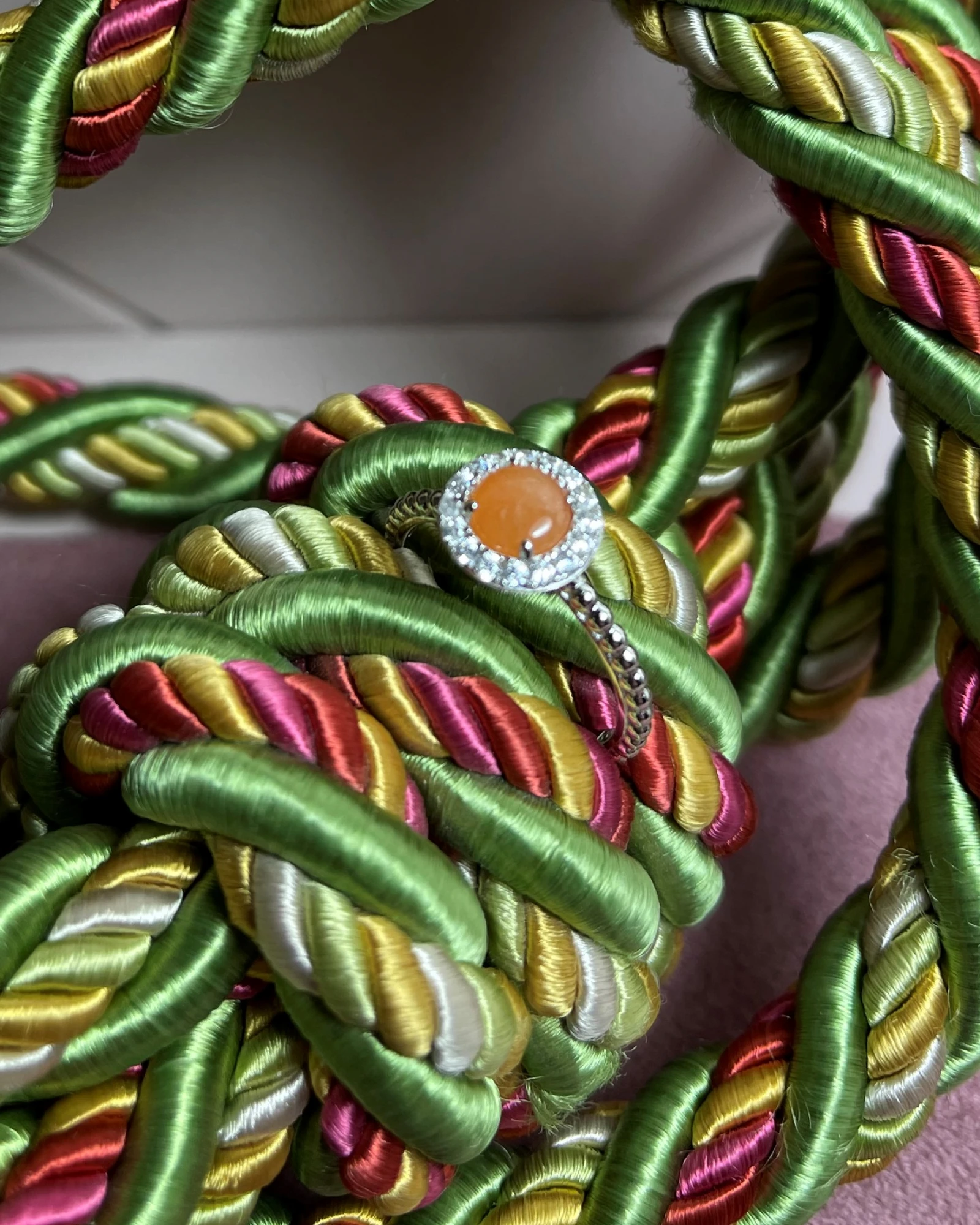 Rosato Anello argento avventurina e zirconi cod: RMI36B