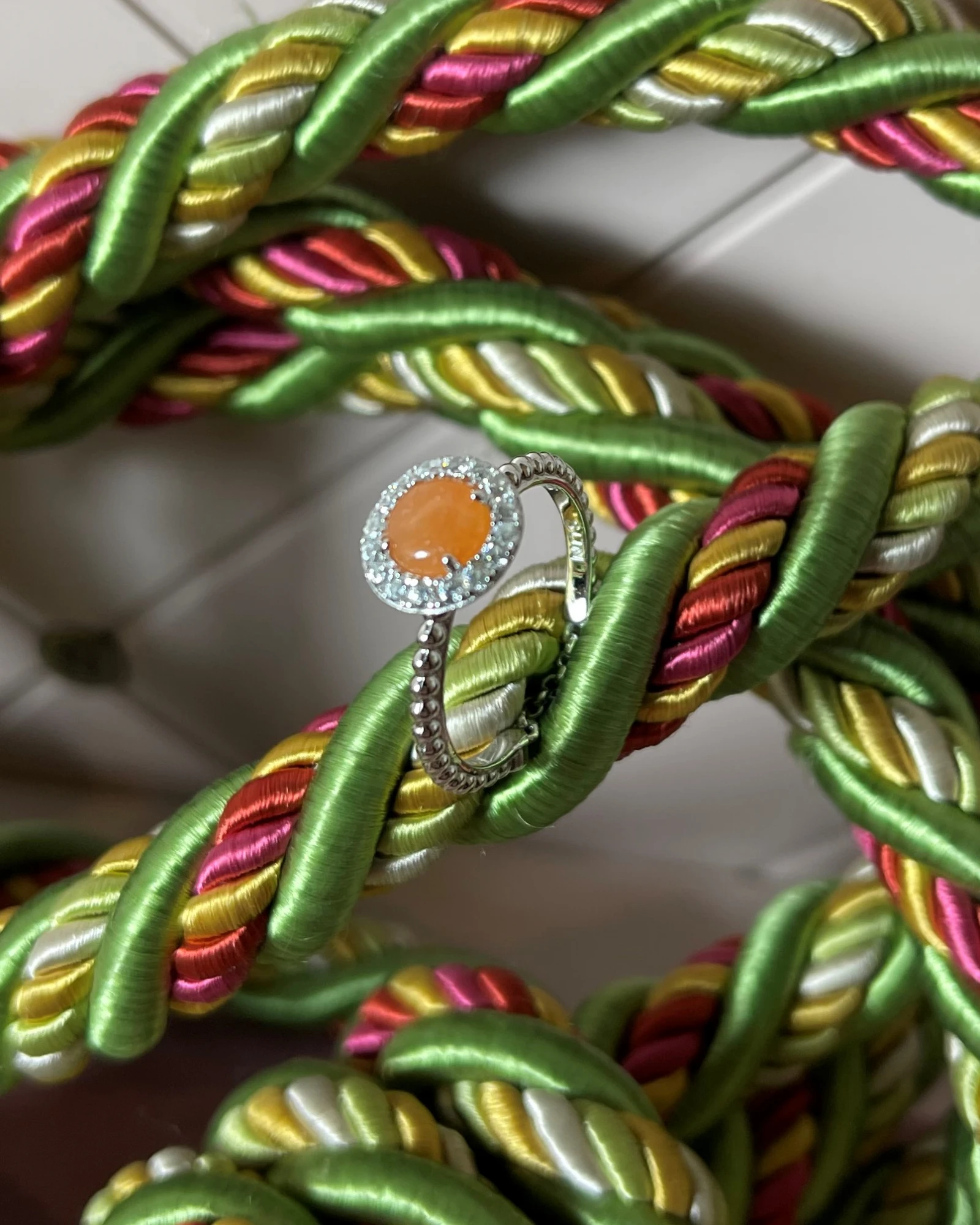 Rosato Anello argento avventurina e zirconi cod: RMI36B