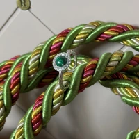 Rosato Anello argento malachite e zirconi cod: RMI35B