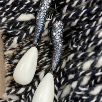 Orecchini Giampiero Fiorini argento con agata bianca e zirconi cod: 0169AG9430154K